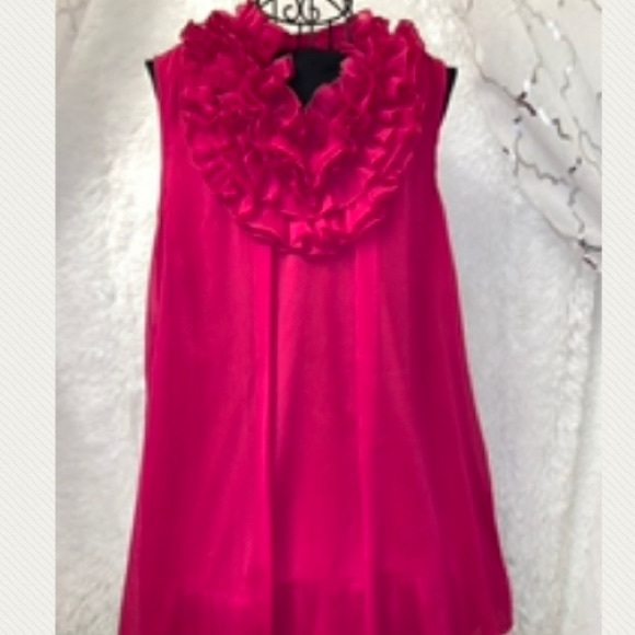 Marc Bouwer Sleeveless Ruffle Blouse color fuschia Size S - Picture 2 of 7